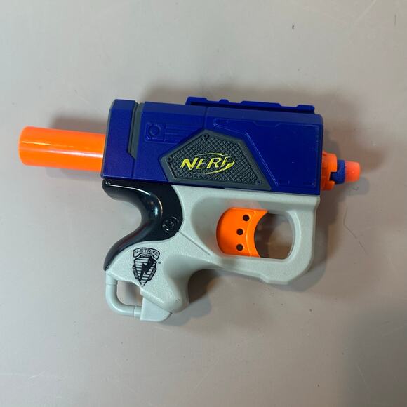 NERF N-Strike Reflex IX-1 Single Shot Blaster Blue Gray Works 2007 Hasbro - Picture 1 of 9